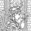 Beautiful angel girl coloring book antistress